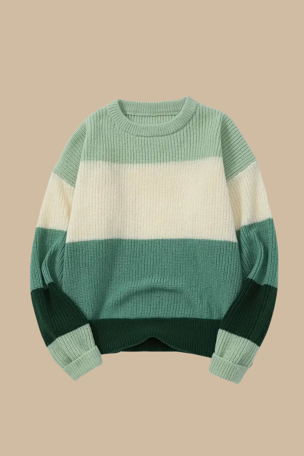 Suéter a rayas verde/blanco oversize