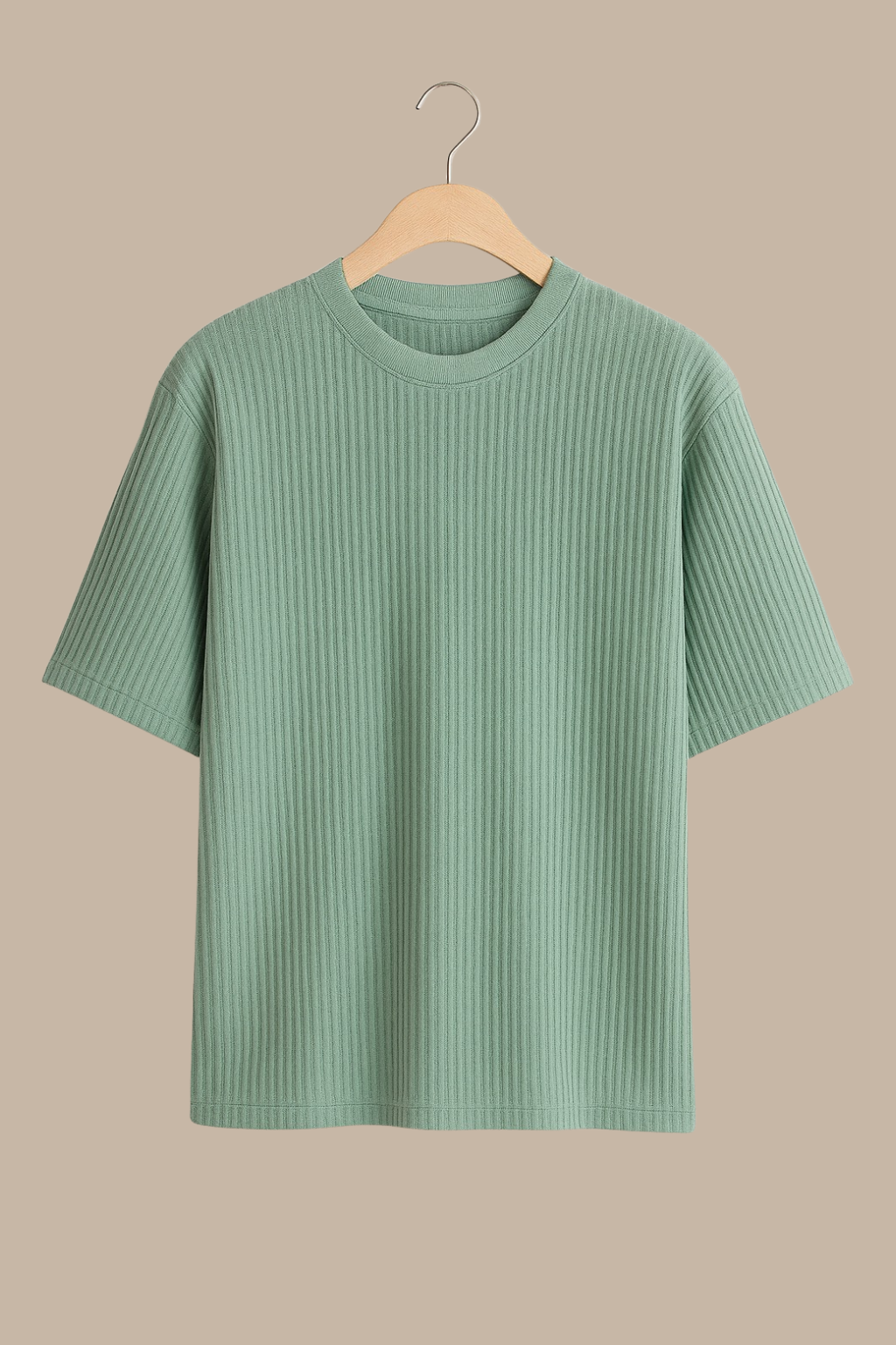 Polo tejido verde aguamarina cuello redondo