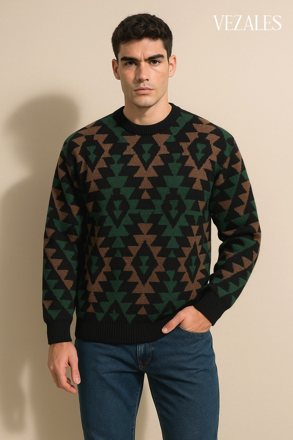 Suéter Geométrico – Estilo Casual