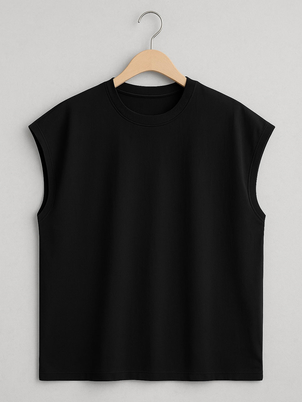 Polo Oversize Sin Mangas Negro – Estilo Urbano