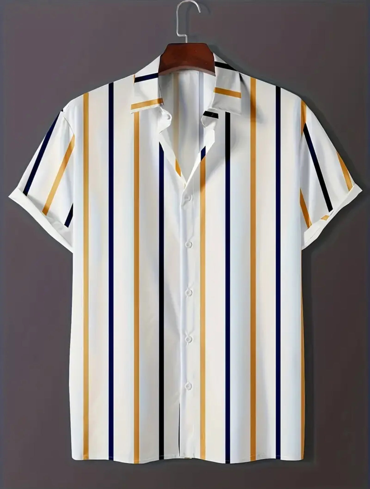 Camisa a rayas verticales multicolor