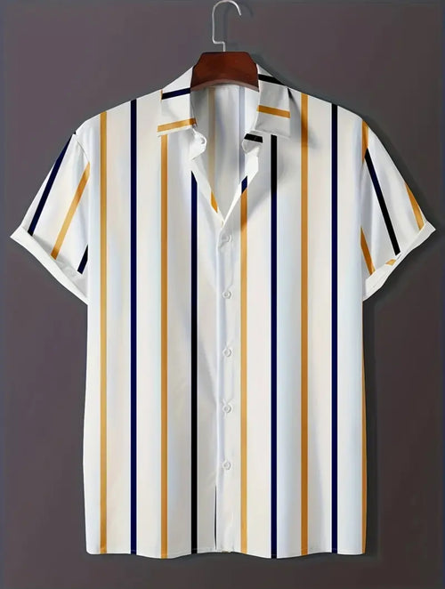 Camisa a rayas verticales multicolor