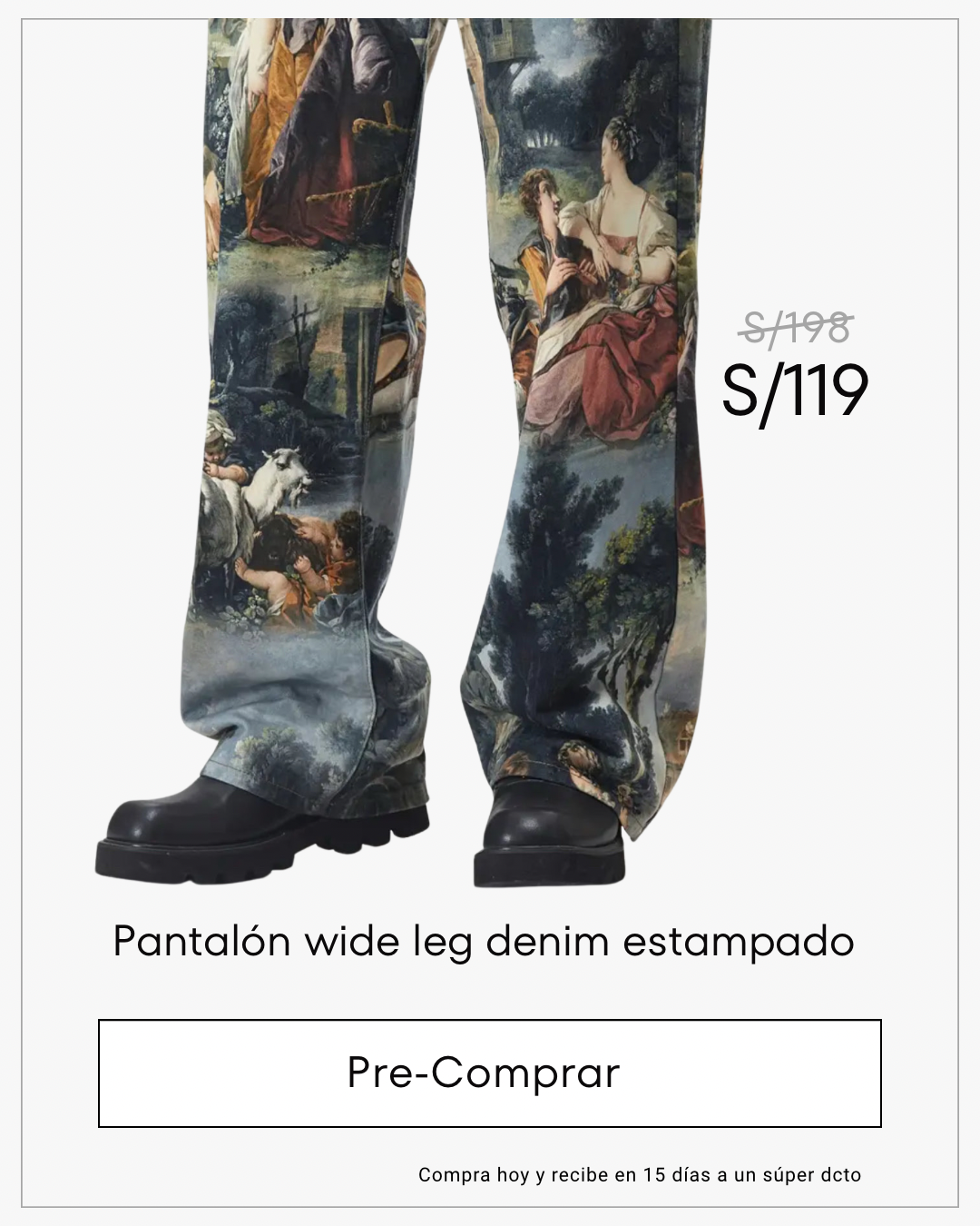 Pre-venta Pantalón wide leg artístico