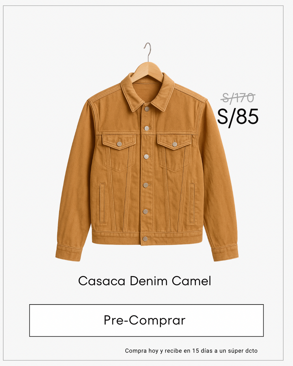 Pre venta Casaca denim camel