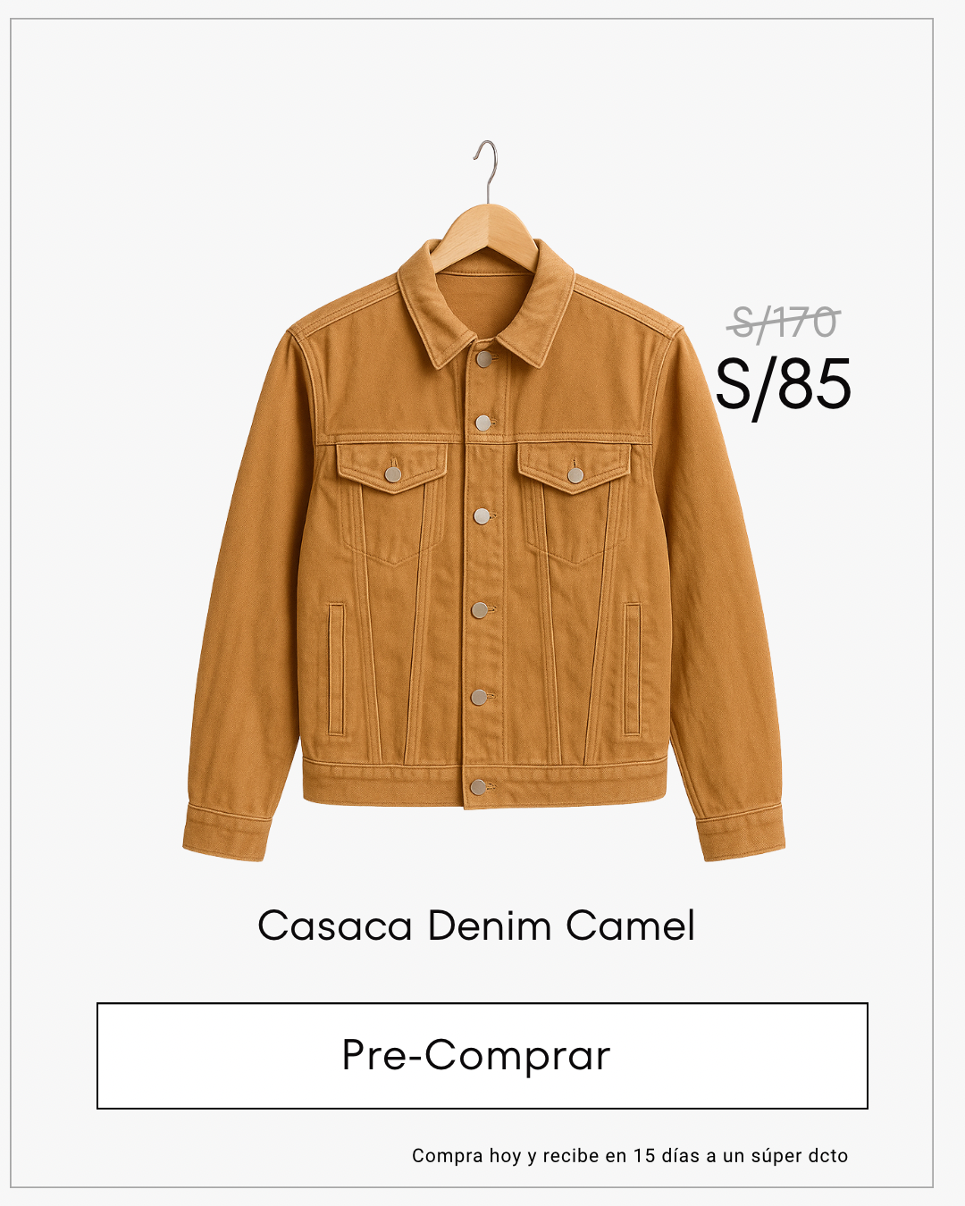 Pre venta Casaca denim camel