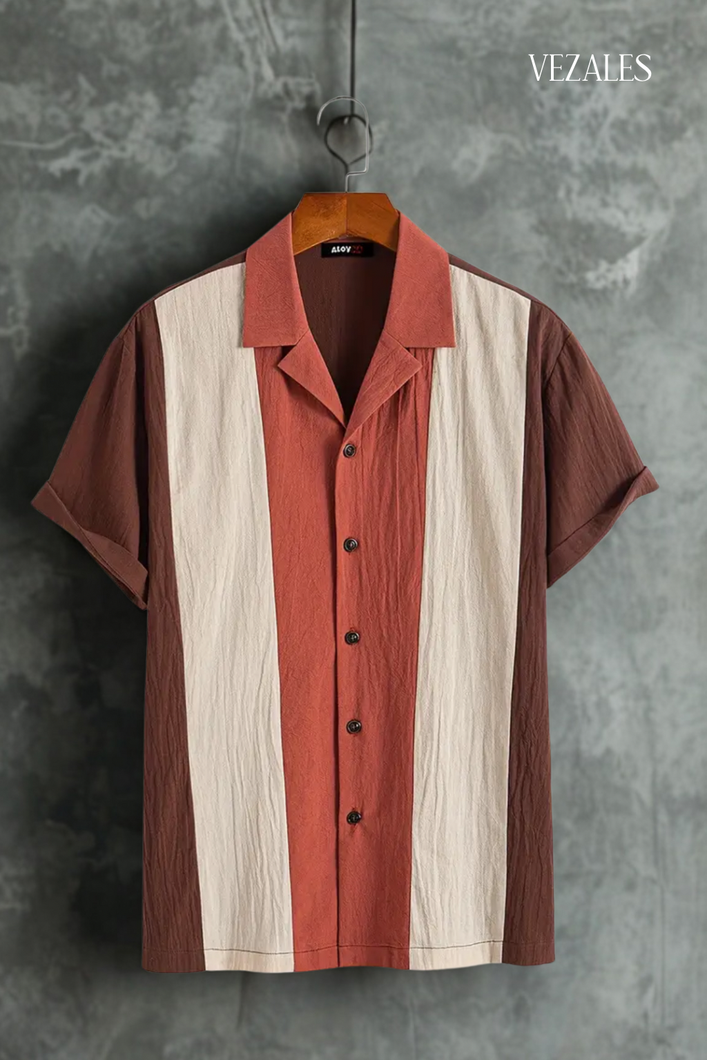 Camisa de verano a bloques 100% algodón