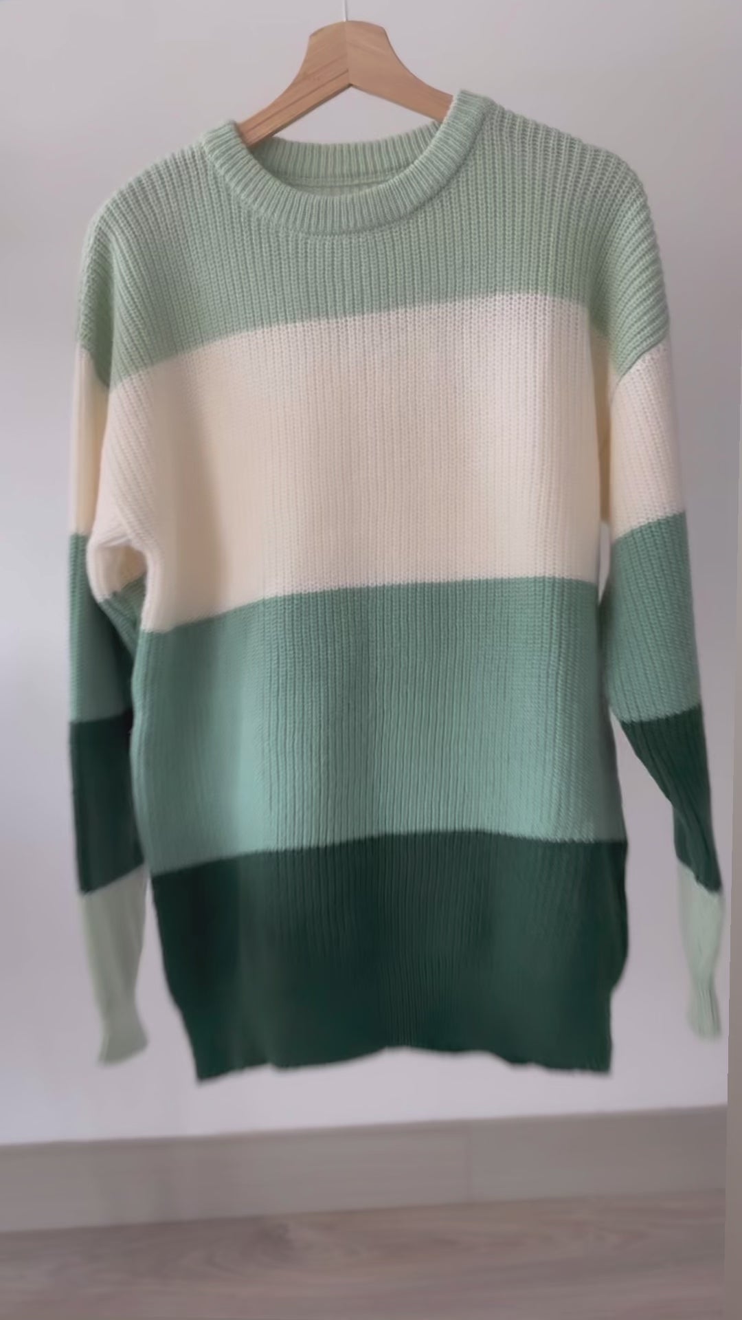 Suéter a rayas verde/blanco oversize