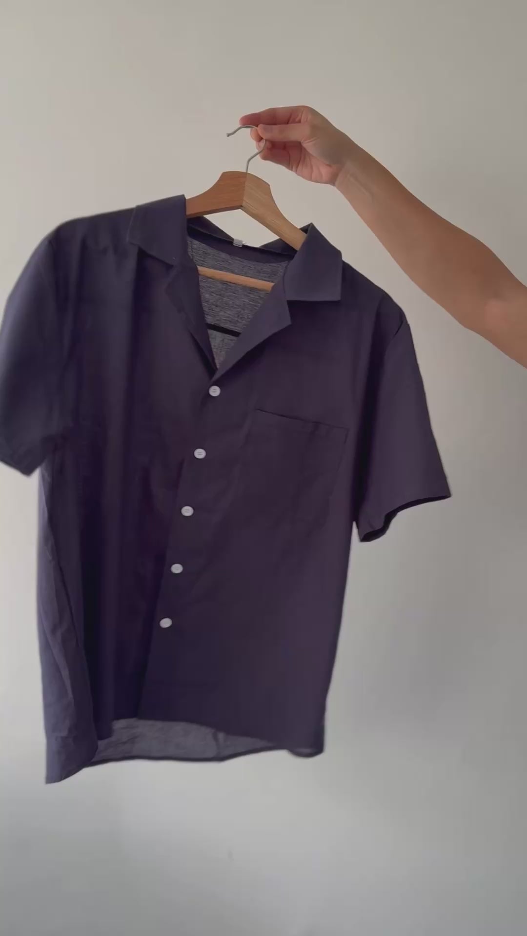 Conjunto de camisa y short azul marino 100% algodón