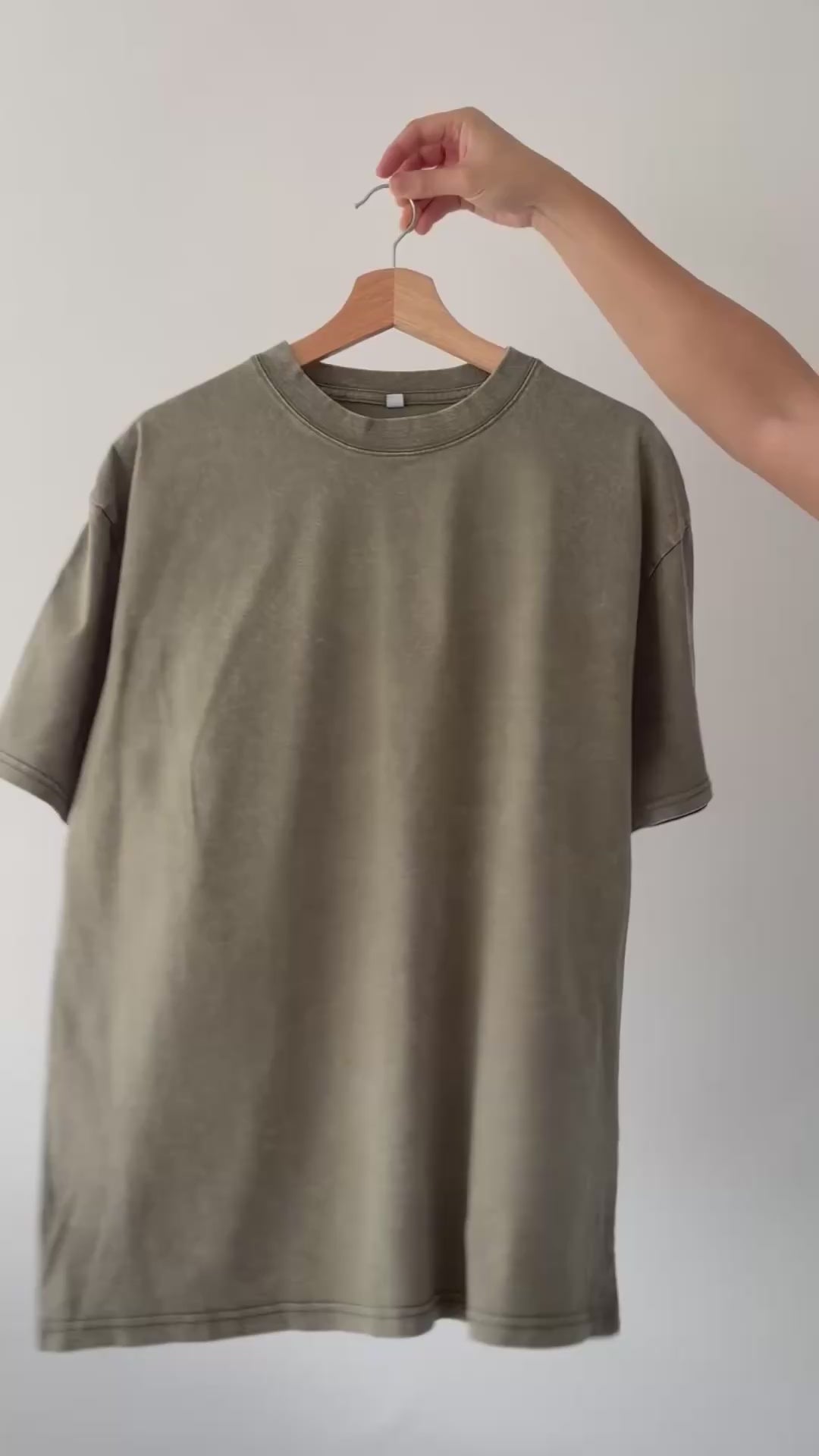 Polo oversize vintage verde desgastado algodón 100% 240 gm