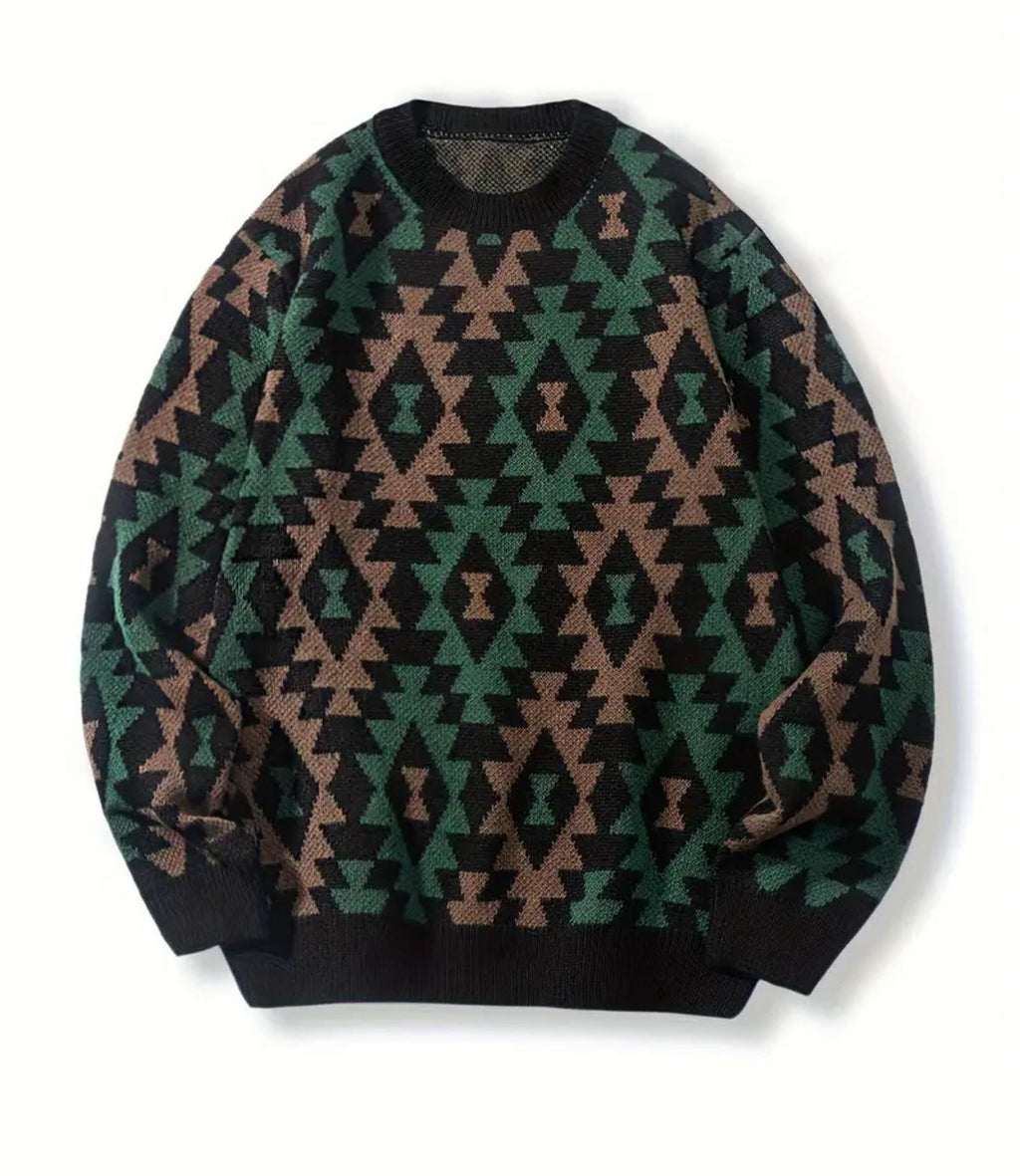Suéter Geométrico – Estilo Casual